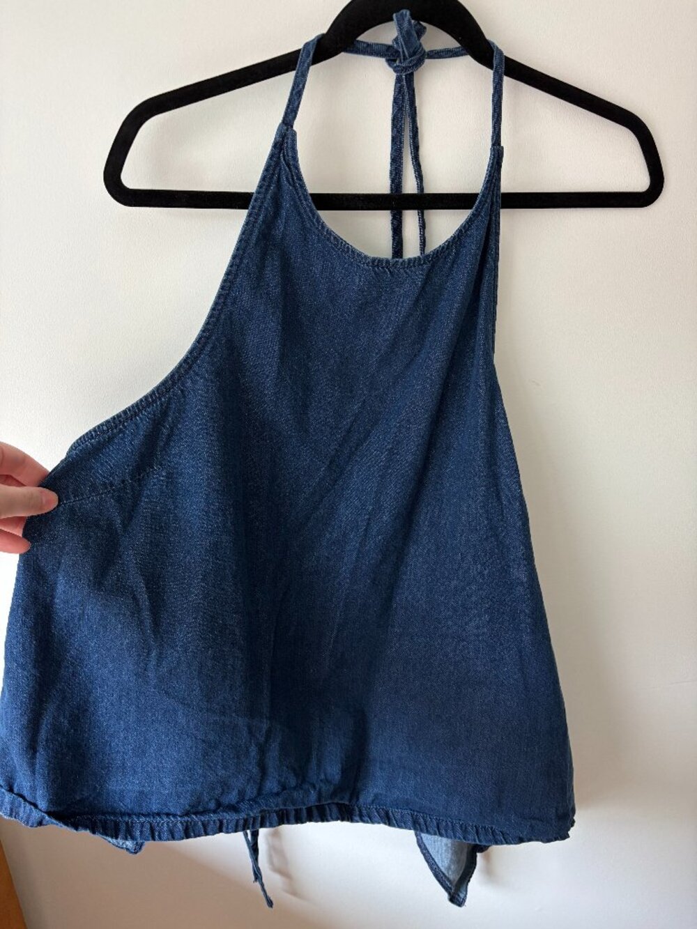 AE Denim Tie-Neck Halter Top